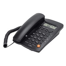 Telephone Landline Phones, Corded Telephone with DTMF/FSK Mode-LCD TC-Black