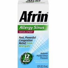Afrin 12 Hour Relief Allergy Sinus Nasal Spray Nasal Decongestant 0.5 Oz 6 Pack