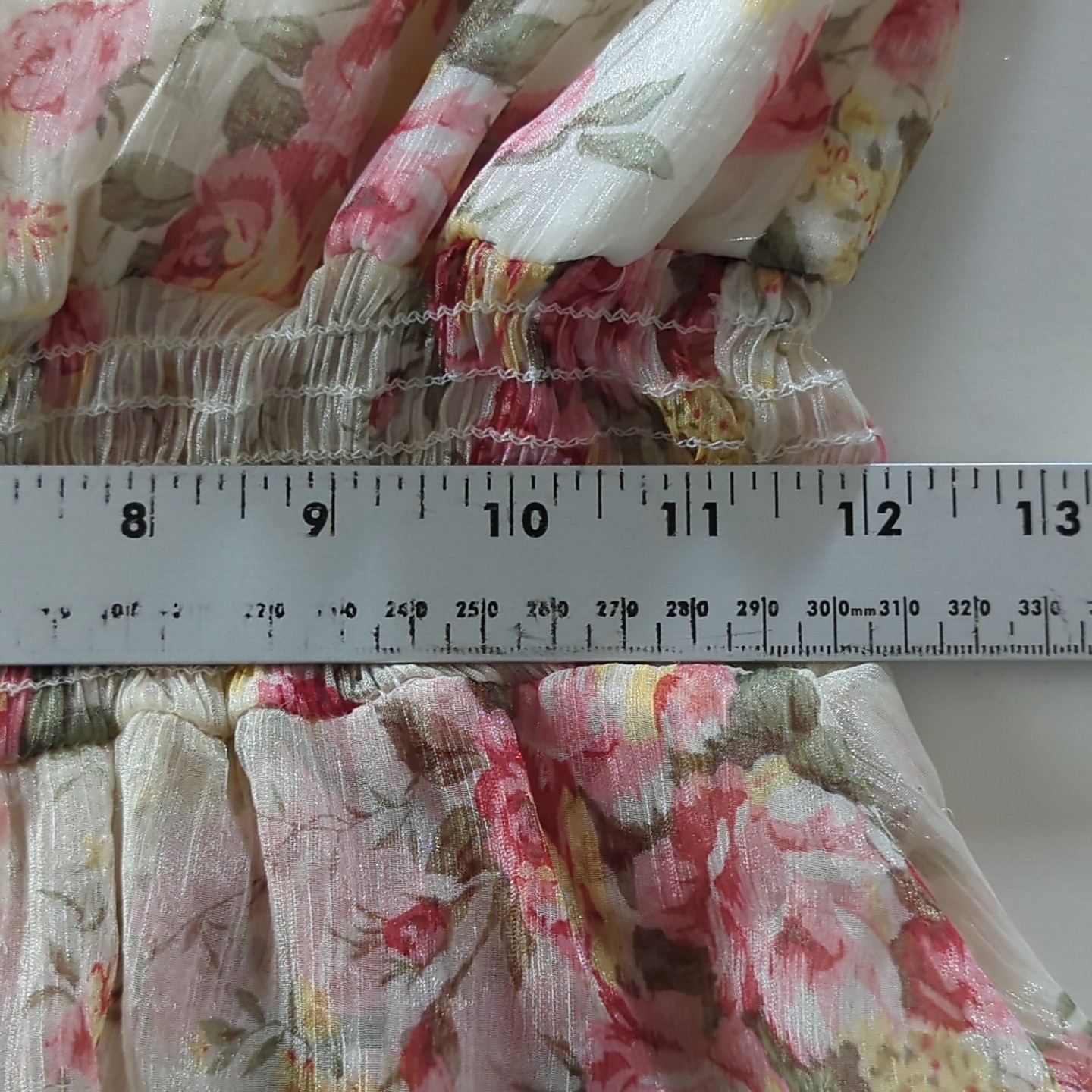 Vintage Y2K Twenty One Top White Pink Floral Overlay Womens M Coquette Fairy USA