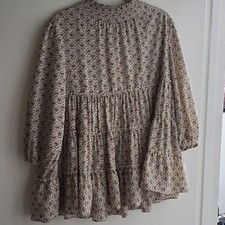 Ces Femme Long Sleeve Dress - Burgundy and Cream Floral