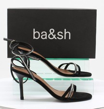 BA&SH CERENA CRYSTAL SUEDE WOMENS SANDALS UK 6.5 EU 40 BLACK  RRP £285 AR