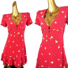 Vintage VTG 90s grunge dress cottagecore floral print prairie mini sundress
