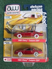 AUTO WORLD ULTRA RED CHASE 1980 CHEVY CAMARO Z28 1984 CHEVY CAMARO Z28 2PK