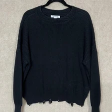 Peace Love World Black Chunky Oversized Distressed Strength Sweater Size M