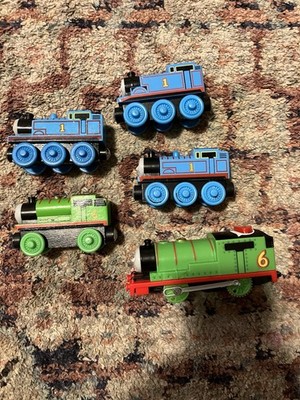 5 - Thomas & Friends Thomas the Train,  Percy , Wooden Railway Blue Tank Engine