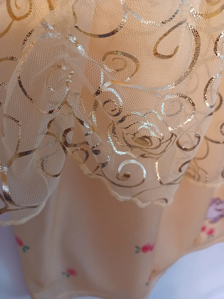 DISNEY PRINCESS AURORA Dress, Girls SZ 3T, Yellow/Gold/Satin/Tulle, Ribbons, Bow - Image 3 of 4