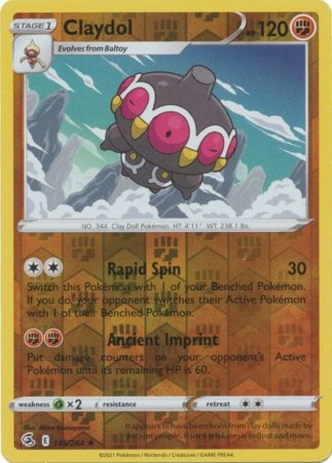 Claydol - 145/264 - Rare - Reverse Holo - Lightly Played