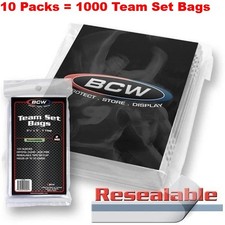 1000 BCW Resealable Baseball Trading 35 Card Team Set Poly Bags Archival sleeve