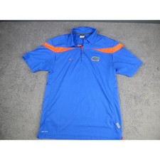 Florida Gators Mens Blue Orange Short Sleeve Polo Shirt Small Nike Dri-FIT