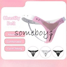 Male Chastity Cage Belt Long-lasting Adjustable Chastity Pants with CB Lock