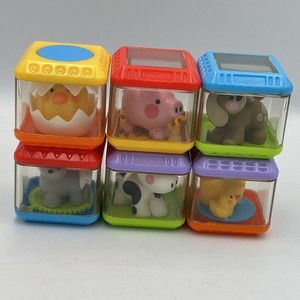 Rare Fisher Price Peek A Boo Blocks Vintage Colors Purple Orange Blue Green Lot