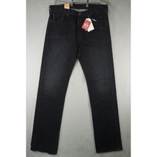 NWT Levis 501 Jeans Mens 34x34 Black Original Fit Straight Leg Button Fly Denim
