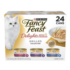 Purina Fancy Feast Delights with 3 Ounce (Pack of 24), Cheddar Variety Pack 8.01 per gallon