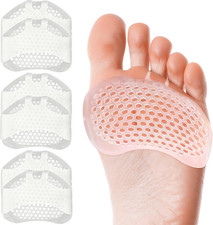 Metatarsal Pads Women Men 6 Pack, Reusable Gel Ball of Foot Cushion for Women Hi