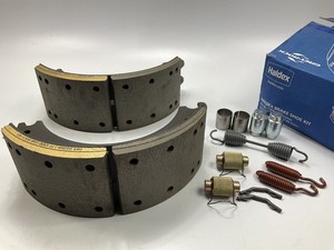 RELINED Haldex GG4703QG Front Brake Shoes, 15"x5", 4703Q, 23000 Lbs (23K Lbs)