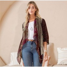 Young Threads Gravel Embroidered Kimono Cardigan XL NWT - Artisan Boho