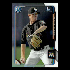 Travis Neubeck #78 2015 Bowman Chrome Draft Refractor Miami Marlins Baseball MLB