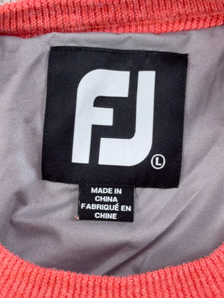 Suéter de lana Foot Joy para hombre grande forrado en coral cuello redondo golf Foto 3 de 4