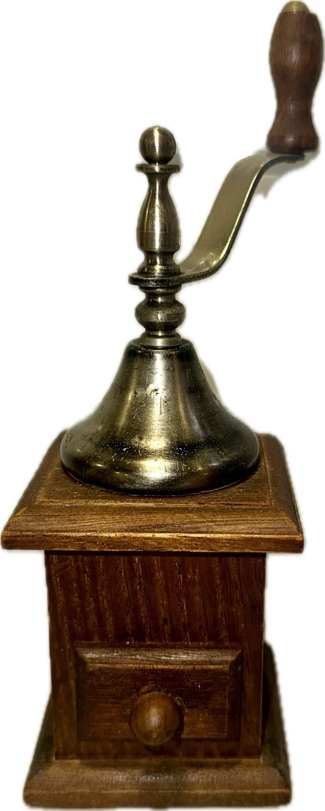 Vintage Wooden Pepper Mill Hand Crank Grinder