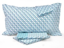 Lenzuola Caleffi Devon Acqua completo letto Singolo Matrimoniale cotone 100%