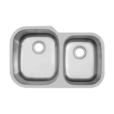 31.5 In. Undermount 60/40 Double Bowl 16 Gauge Stainless Steel Kitchen Sink