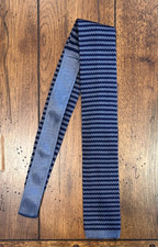 NWT Brooks Brothers Knit Tie Solid Gray Navy Stripes 100 Silk