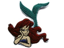 Red Haired Mermaid Embroidered Iron On Applique Patch
