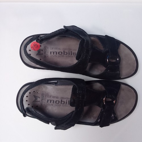 Mephisto Mobilis Size 7.5 US 38 EU Womens Black Shimmery Wedge Sandals... - Picture 8 of 10