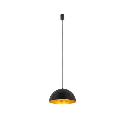 Hängelampe Hängeleuchte Metall in Schwarz Gold matt E27 Ø 33 cm H: max. 125 cm