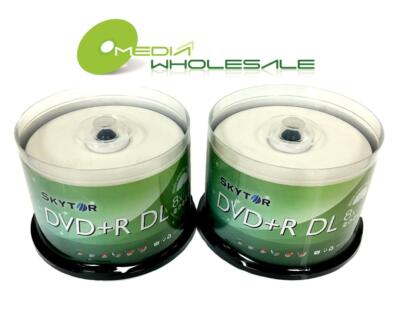 100 SKYTOR 8X Blank DVD+R DL 8.5GB White Inkjet Printable DisC''''SALE PRICE'''