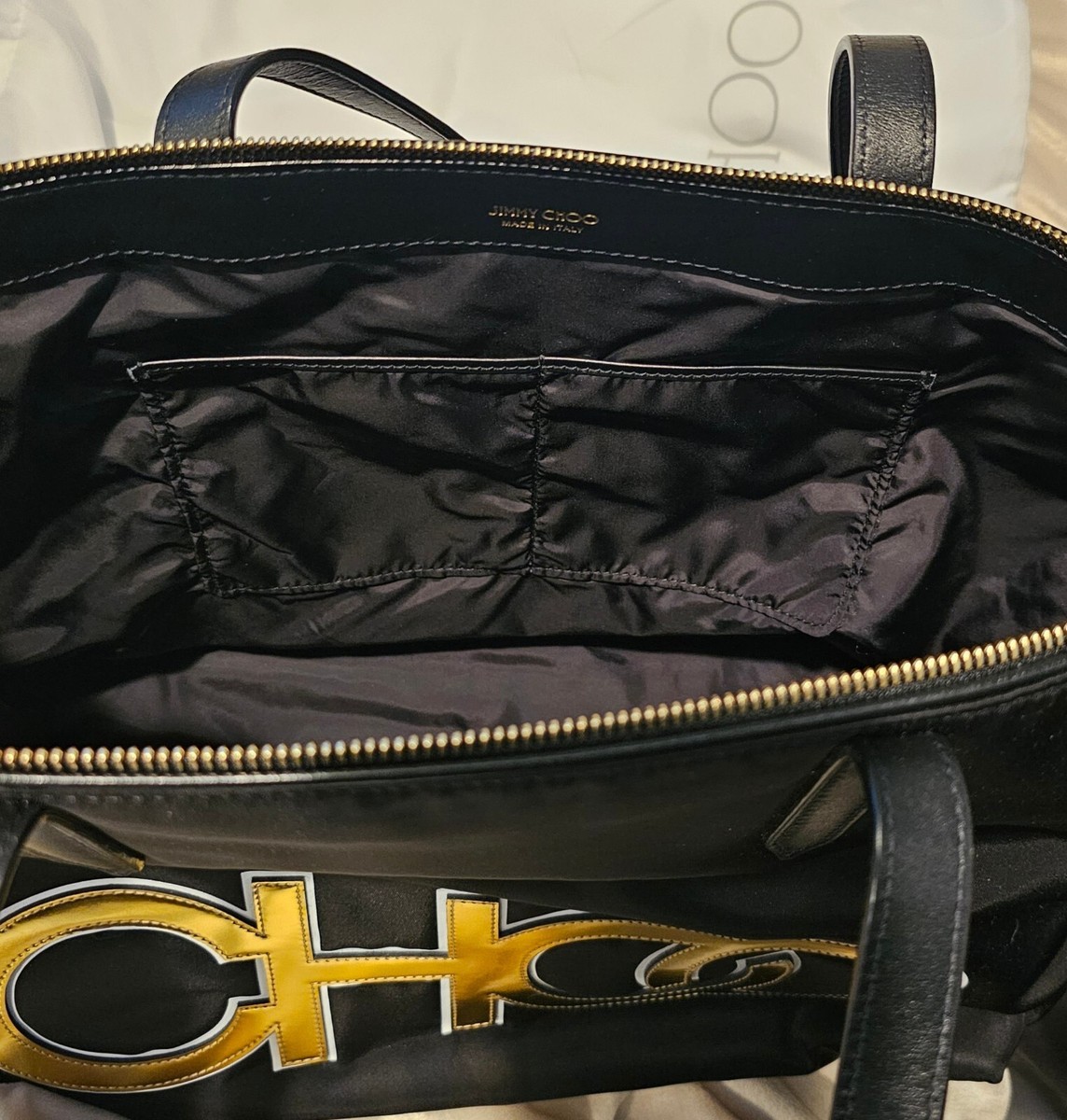 Jimmy Choo Larelle Appliquéd Shell Large Tote in Black | eBay