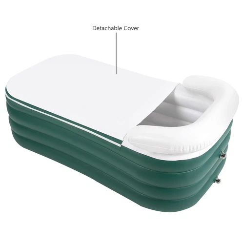 Inflatable Bathtub Hot Water Bath Spa Adult Bath Tub w/ Electric Air Bump Green - Picture 5 of 6