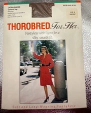 Thorobred For Her Pantyhose Lycra Sheer Control Top Size B Chestnut