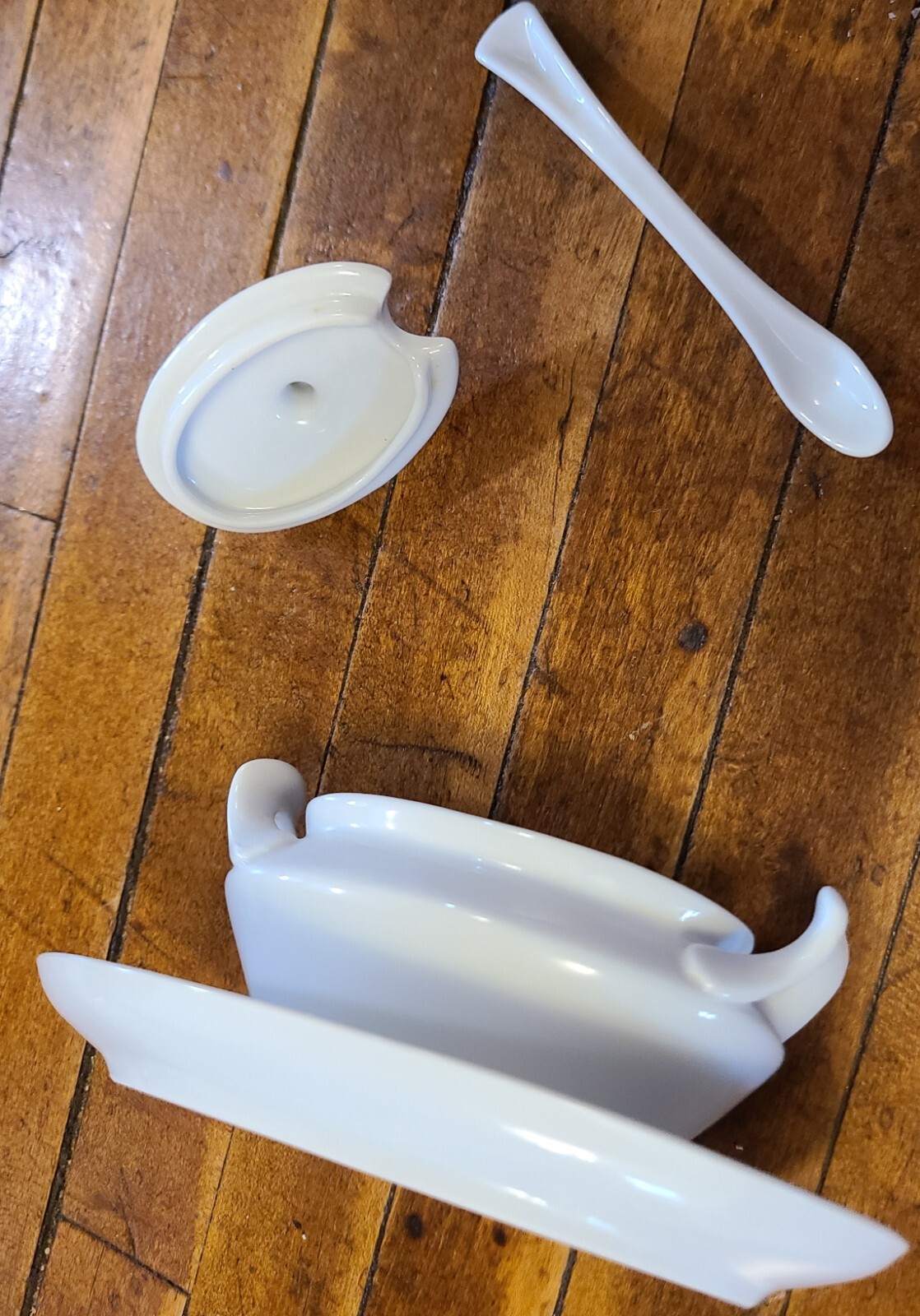 VTG Schmidt Brasil Porcelana White Horseradish Condiment Tureen w Lid