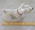 VTG Westie Scottie Dog Plaster Type Material White Figure R/D Collar BLK Details — photo 2