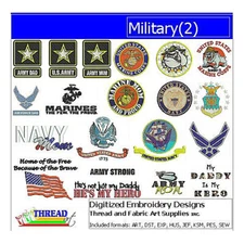 Embroidery Design Set - Military(2) - 20 Designs - 9 Formats - USB Stick