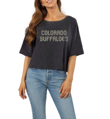 Chicka-d Women's Colorado Buffaloes T-Shirt Black Sunshine Multi Size