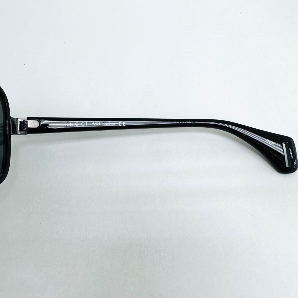 GUCCI WEB Stripe 0448 Black Rectangle Aviator 001 Sunglasses GUCCI WEB Stripe 0448 Black Rectangle Aviator 001 Sunglasses