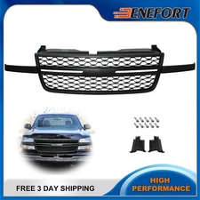 Front Upper Black Grille Fits 2005-2007 Chevy Silverado 1500 2500HD 3500 Pickup