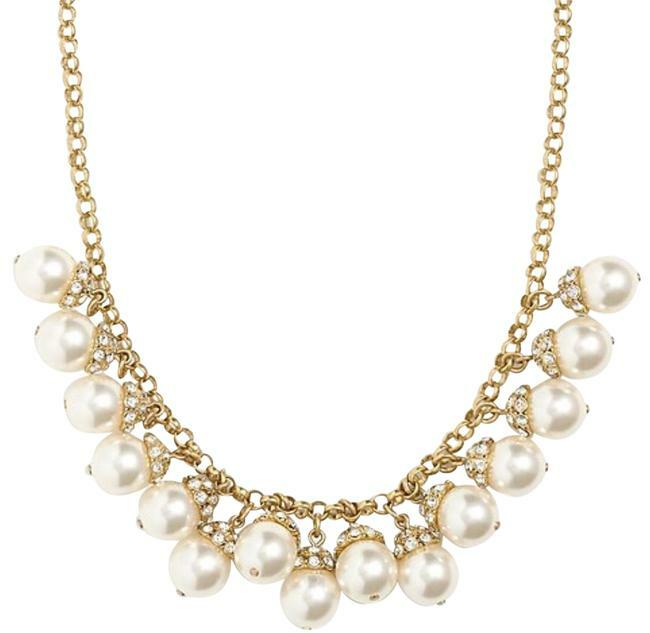 J.CREW EUC PEARL CRYSTALS STATEMENT NECKLACE - image 1