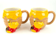 Set of 2 Disney Winnie the Pooh Honey Pot Mugs 23 oz 3D Ceramic Hunny Coffee Cup