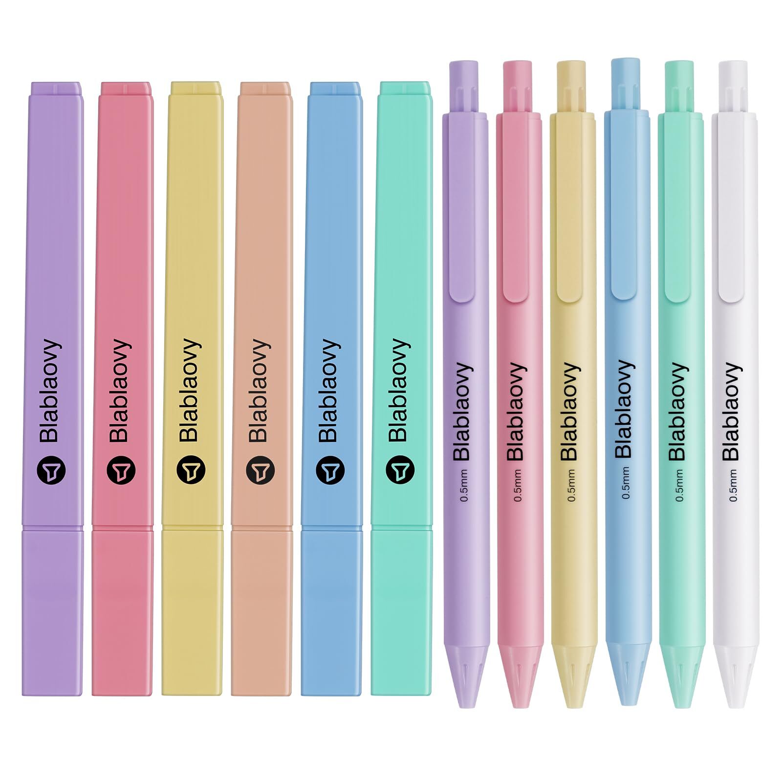 Bible Highlighters and Pens No Bleed, 12 Pcs Pastel Highlighter Set and Ballp...-image