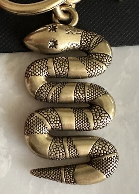 COACH BRASS SNAKE BAG CHARM / KEYRING / FOB CZ212 RARE for sale