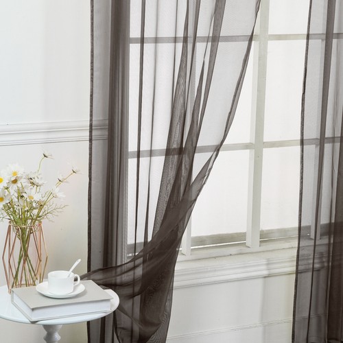Set of (Two) 2 Sheer Curtain Panels - Window Panels in Many Sizes and Colors - Picture 64 of 109