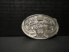 VTG Tractor Implement Supply Co. 59 Yrs Pewter Belt Buckle Since 1937 Farming