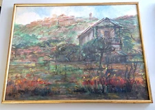 Andrée Ruy Petroff ( 1894-1975) painting oil post impressionist landscape