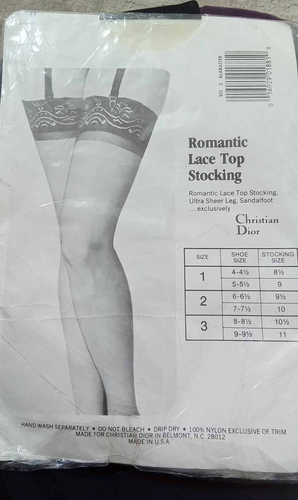 Bas haut dentelle romantique Christian Dior vintage NEUF 
