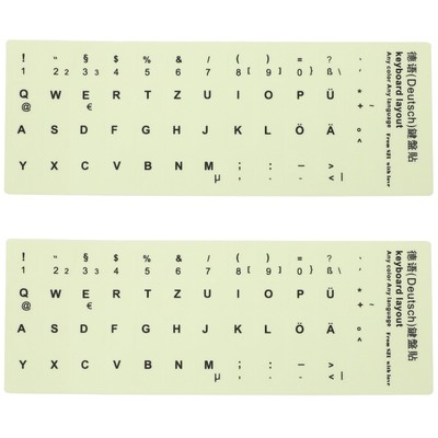  2 Sheets Deutsches Tastaturaufkleber Set Tastatur-Glüh-Aufkleber