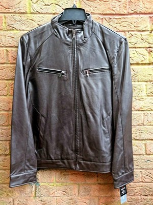 michael michael kors men's perforated leather moto jacket