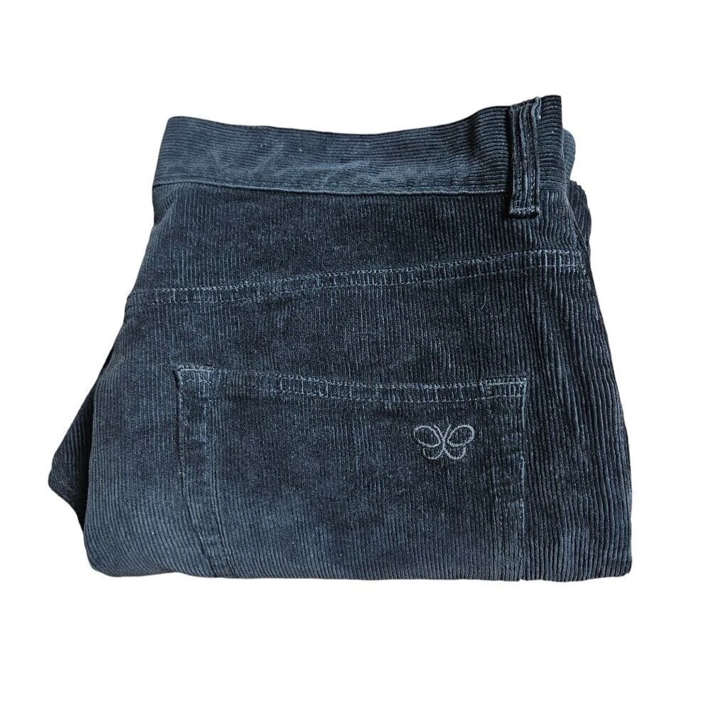 Pantalone donna Bottega Veneta vita media velluto a coste 48x25 nero classico misto cotone